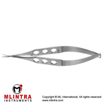 Stern-Gills Micro Scissor Curved - Sharp Tips - Extra Thin Stainless Steel, 11 cm - 4 1/2" Blade Size 10 mm 